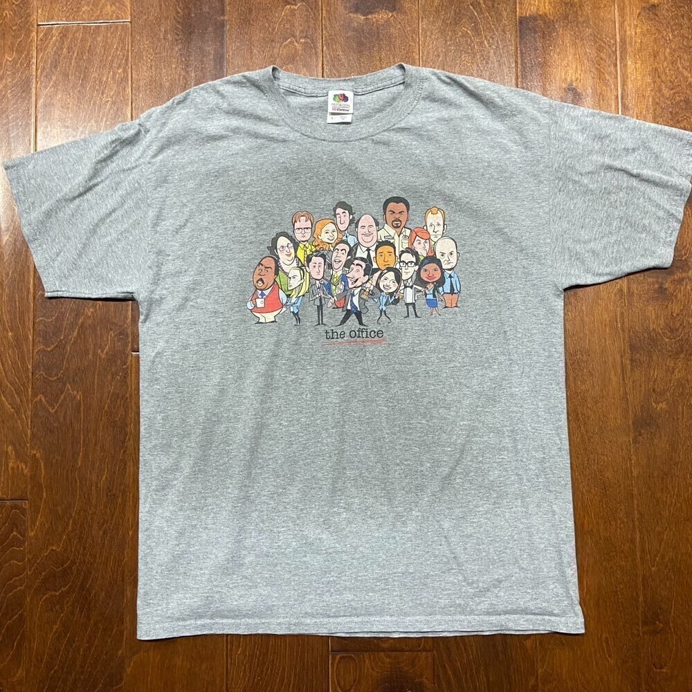 The Office TV Show Character Cast Graphic T-Shirt Gray Cotton Men's Size Large - Picture 3 of 6